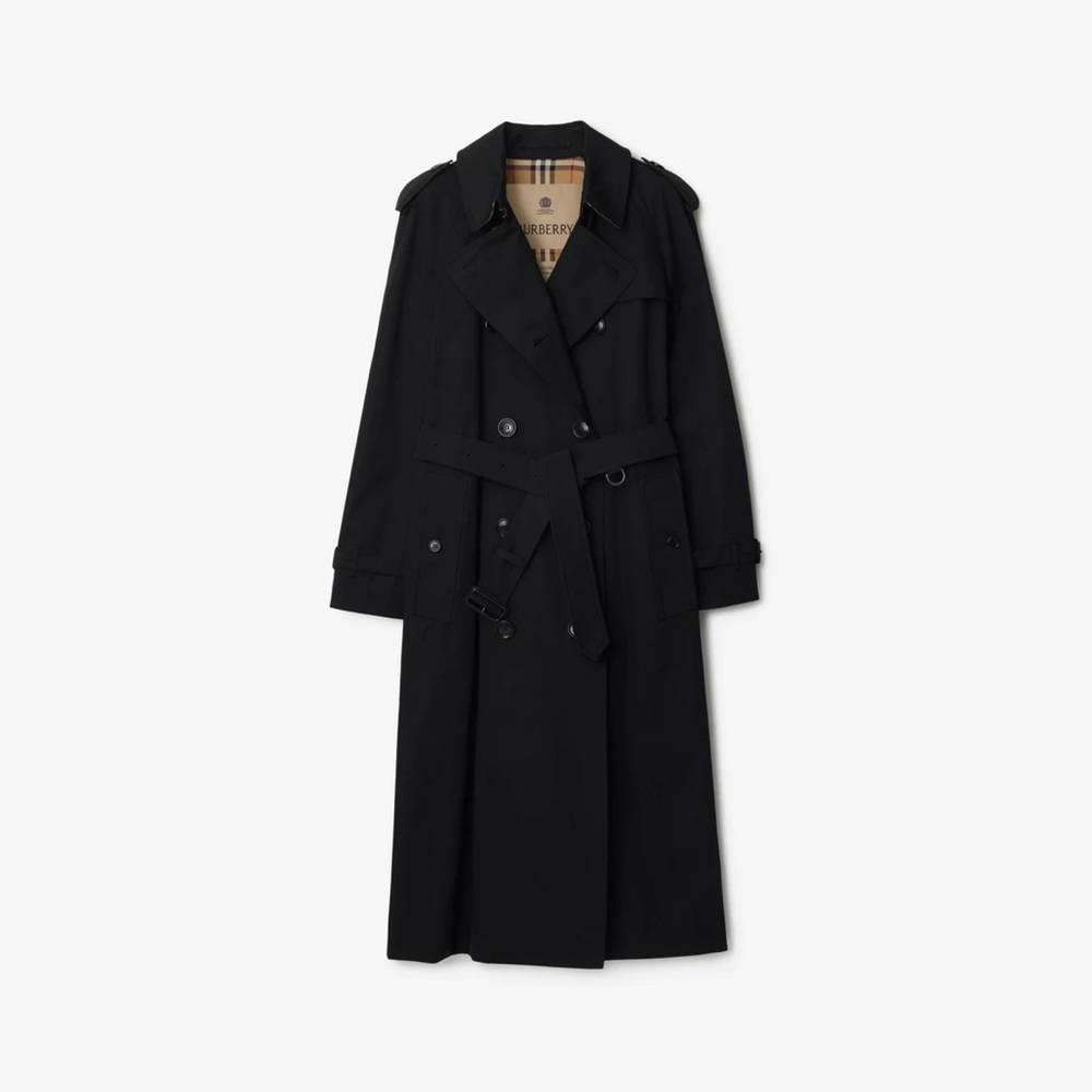 Burberry Long Waterloo Heritage Black Trench Coat